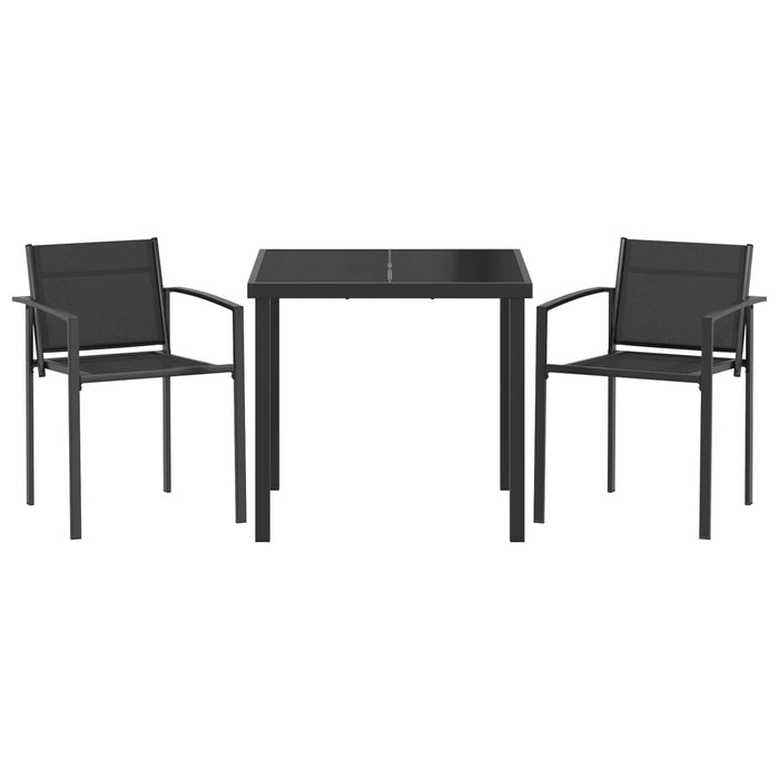 Set de Mobilier pentru Exterior 3 pcs Negru și antracit WALTI