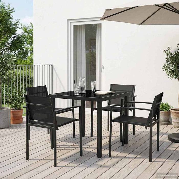 Set de Mobilier pentru Exterior 5 pcs Negru și antracit WALTI