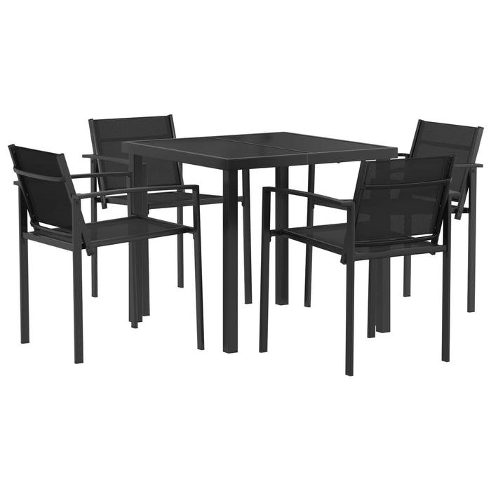 Set de Mobilier pentru Exterior 5 pcs Negru și antracit WALTI