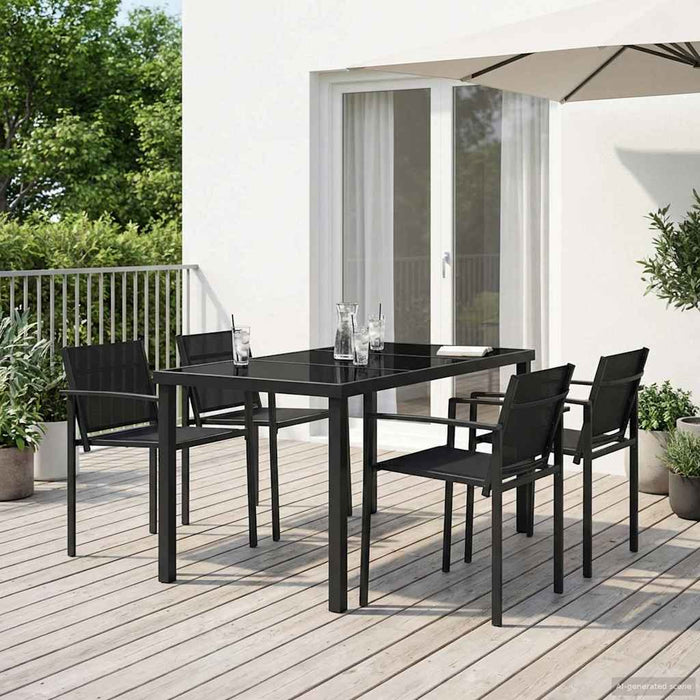Set de Mobilier pentru Exterior 5 pcs Negru și antracit WALTI