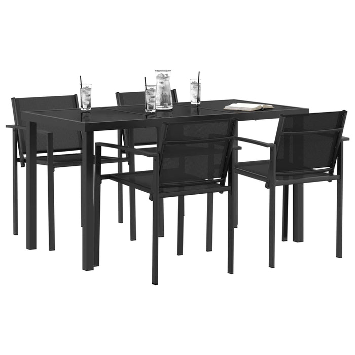 Set de Mobilier pentru Exterior 5 pcs Negru și antracit WALTI