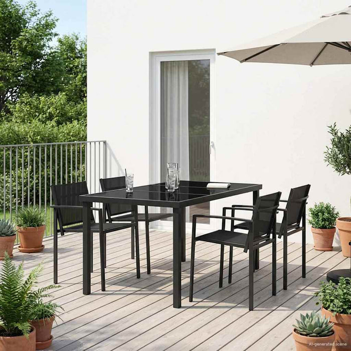 Set de Mobilier pentru Exterior 5 pcs Negru și antracit WALTI