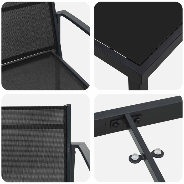 Set de Mobilier pentru Exterior 7 pcs Negru și antracit WALTI