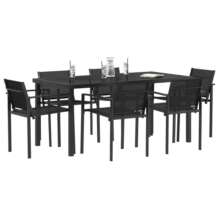 Set de Mobilier pentru Exterior 7 pcs Negru și antracit WALTI