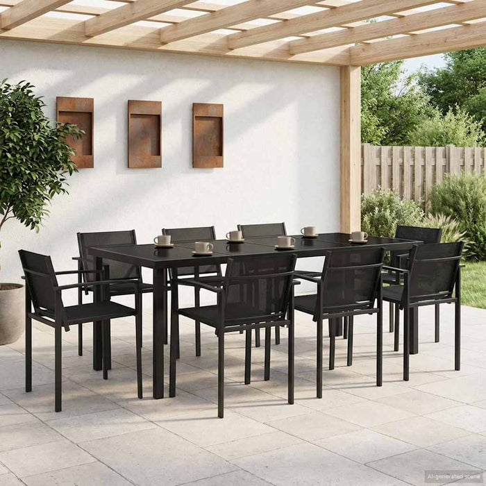 Set de Mobilier pentru Exterior 7 pcs Negru și antracit WALTI
