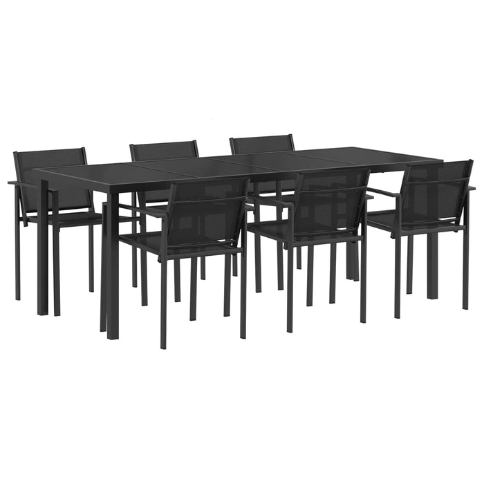 Set de Mobilier pentru Exterior 7 pcs Negru și antracit WALTI