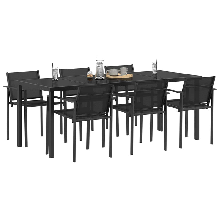 Set de Mobilier pentru Exterior 7 pcs Negru și antracit WALTI