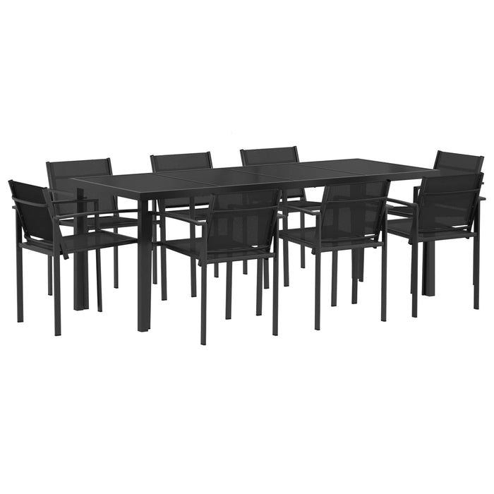 Set de Mobilier pentru Exterior 9 pcs Negru și antracit WALTI