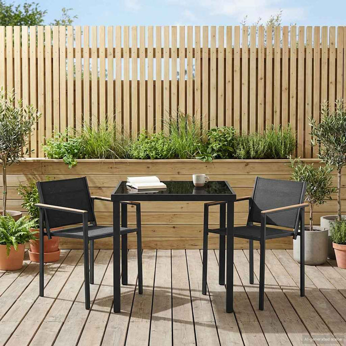 Set de Mobilier pentru Exterior 3 pcs Negru și antracit WALTI