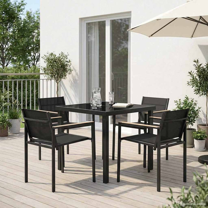 Set de Mobilier pentru Exterior 5 pcs Negru și antracit WALTI