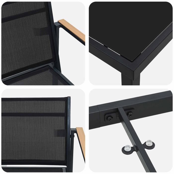 Set de Mobilier pentru Exterior 5 pcs Negru și antracit WALTI