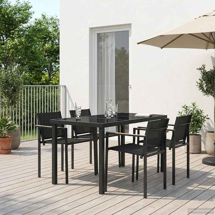 Set de Mobilier pentru Exterior 5 pcs Negru și antracit WALTI