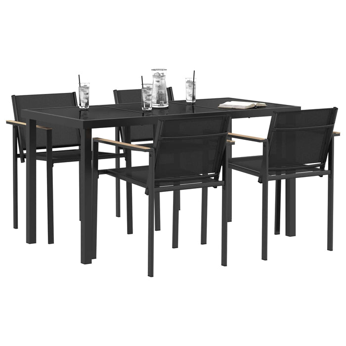 Set de Mobilier pentru Exterior 5 pcs Negru și antracit WALTI