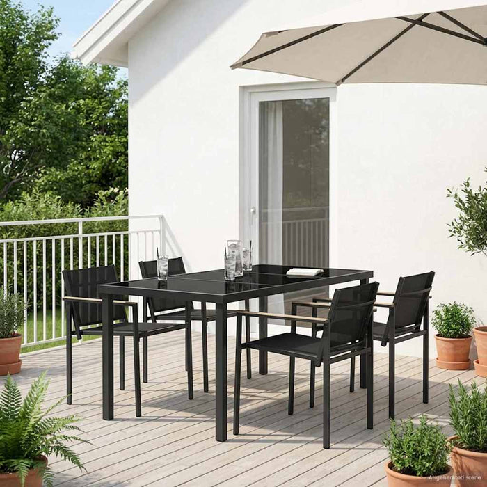 Set de Mobilier pentru Exterior 5 pcs Negru și antracit WALTI