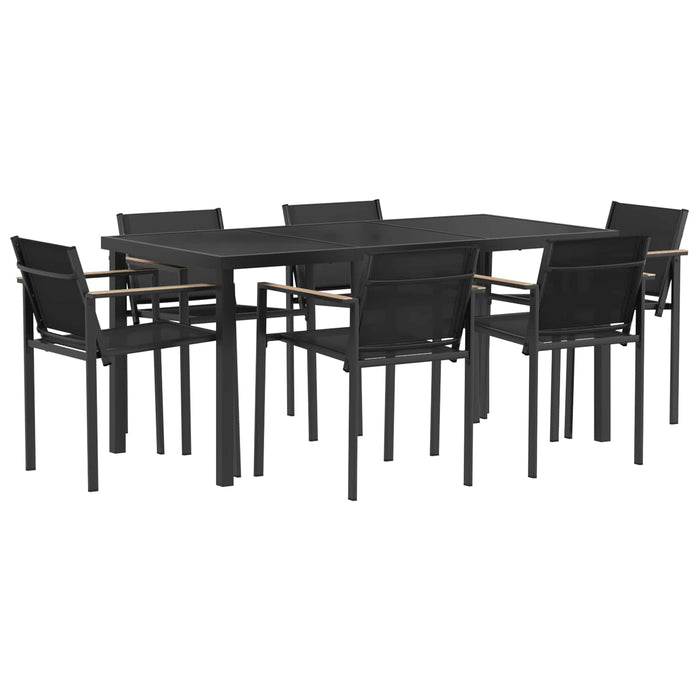 Set de Mobilier pentru Exterior 7 pcs Negru și antracit WALTI