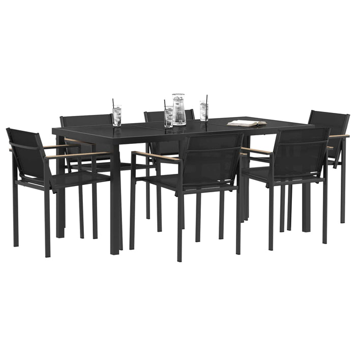 Set de Mobilier pentru Exterior 7 pcs Negru și antracit WALTI