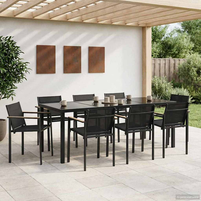 Set de Mobilier pentru Exterior 7 pcs Negru și antracit WALTI