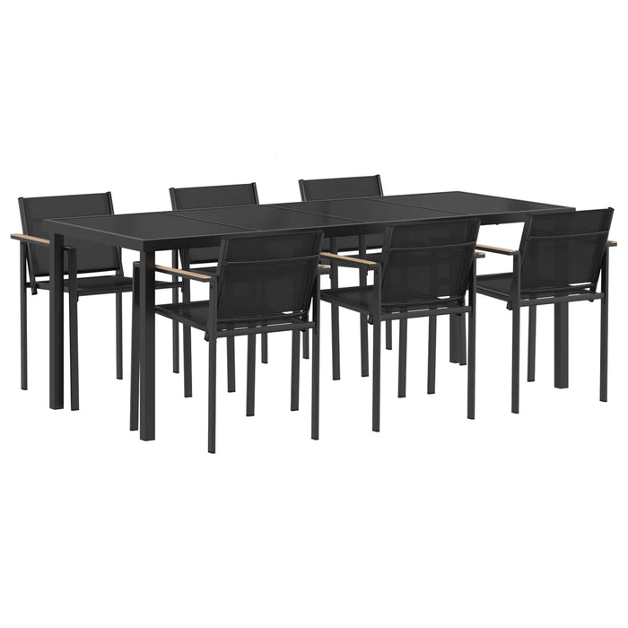 Set de Mobilier pentru Exterior 7 pcs Negru și antracit WALTI