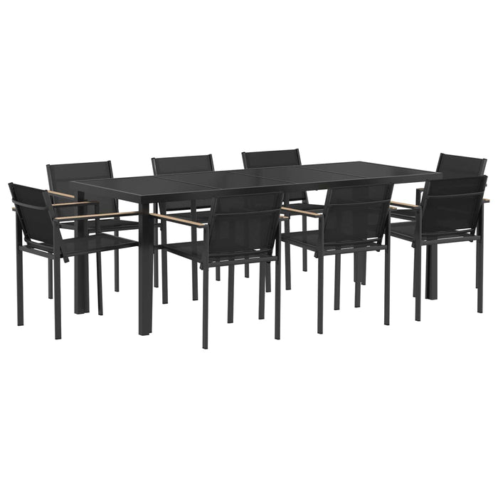 Set de Mobilier pentru Exterior 9 pcs Negru și antracit WALTI