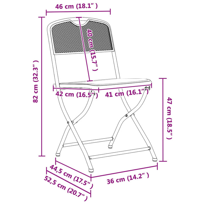 Set de Mobilier pentru Exterior 3 pcs Antracit Fier și Oțel WALTI