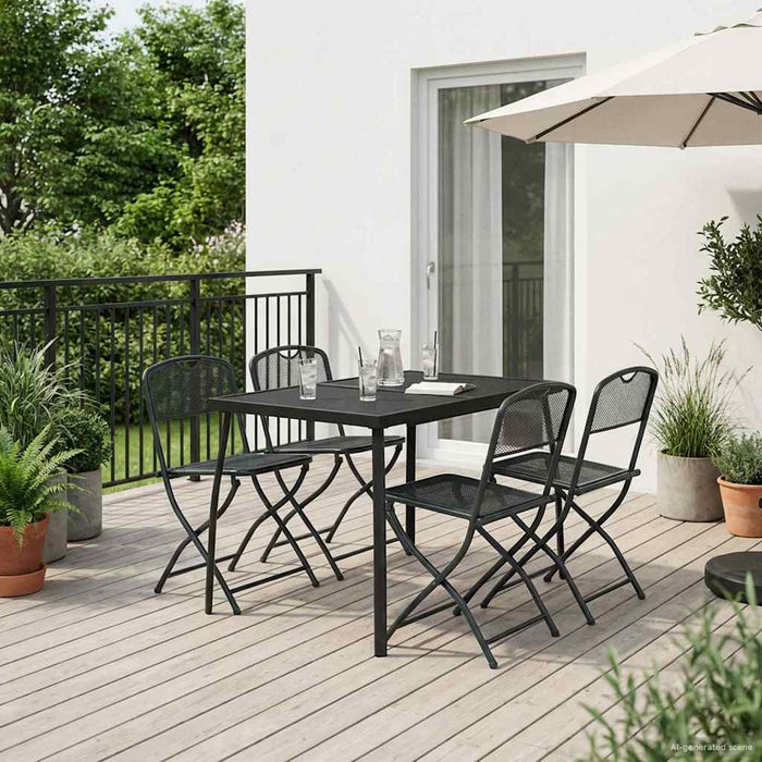 Set de Mobilier pentru Exterior 5 pcs Antracit Fier și Oțel - WALTI WALTI