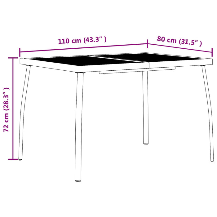 Set de Mobilier pentru Exterior 5 pcs Antracit Fier și Oțel - WALTI WALTI