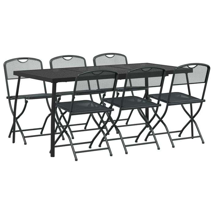 Set de Mobilier pentru Exterior 7 pcs Antracit Fier și Oțel - WALTI WALTI