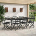 Set de Mobilier pentru Exterior 9 pcs Antracit Fier și Oțel - WALTI WALTI
