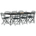 Set de Mobilier pentru Exterior 9 pcs Antracit Fier și Oțel - WALTI WALTI