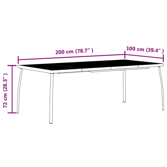 Set de Mobilier pentru Exterior 9 pcs Antracit Fier și Oțel - WALTI WALTI