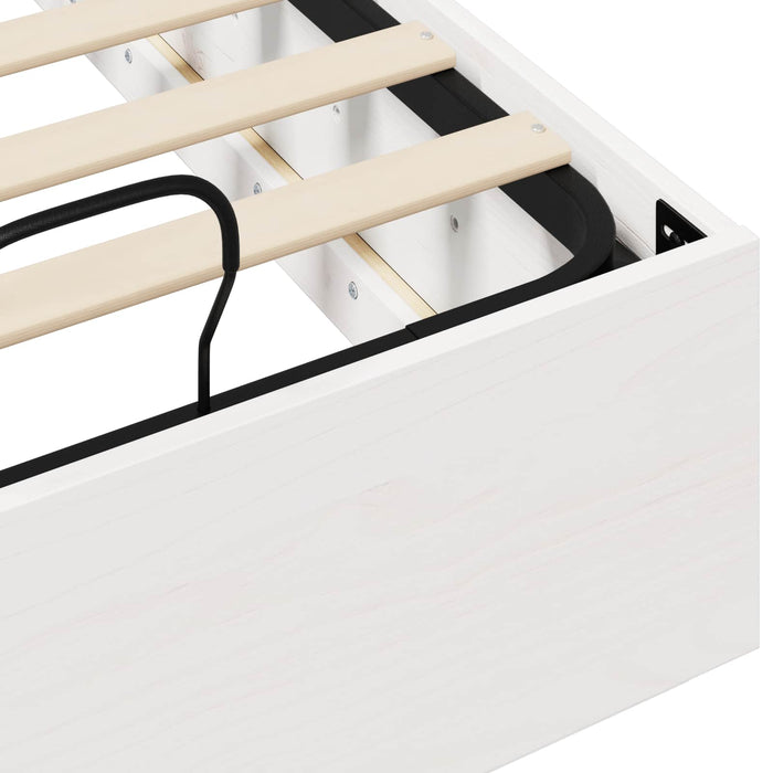 Cadru de pat otoman Alb 90 x 190 cm Lemn masiv de pin - WALTI WALTI