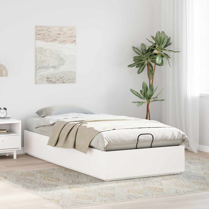 Cadru de pat otoman Alb 100 x 200 cm Lemn masiv de pin - WALTI WALTI