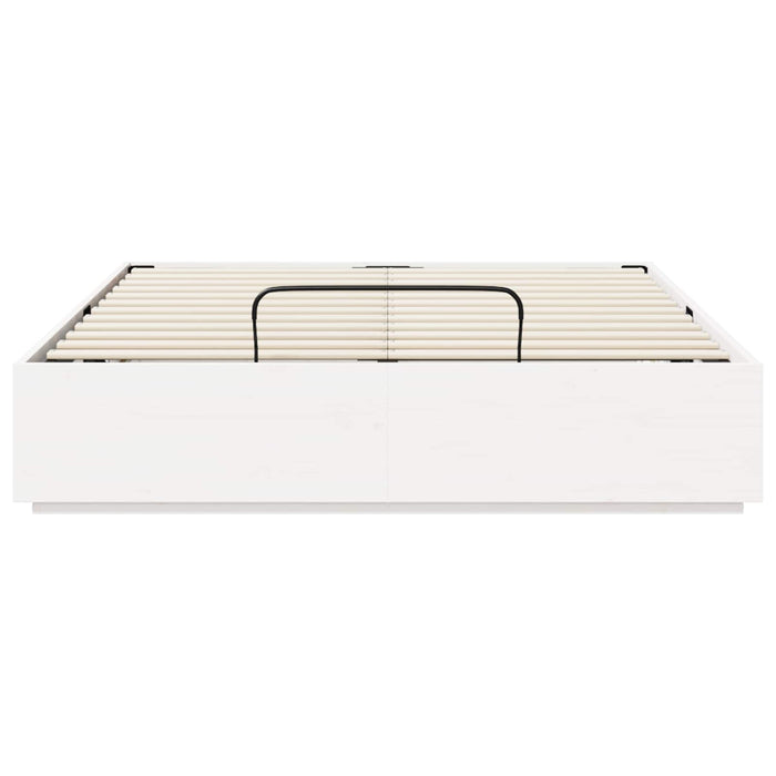 Cadru de pat otoman Alb 120 x 190 cm Lemn masiv de pin - WALTI WALTI