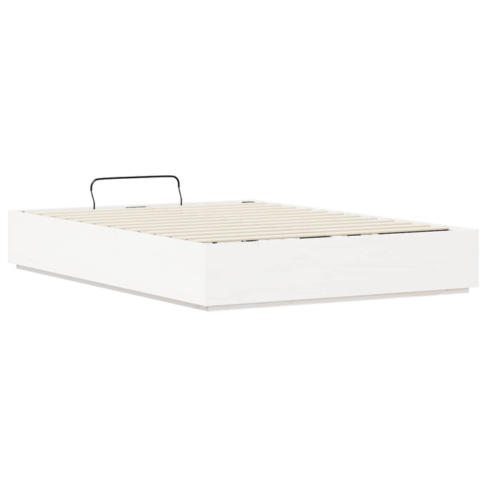 Cadru de pat otoman Alb 140 x 190 cm Lemn masiv de pin - WALTI WALTI