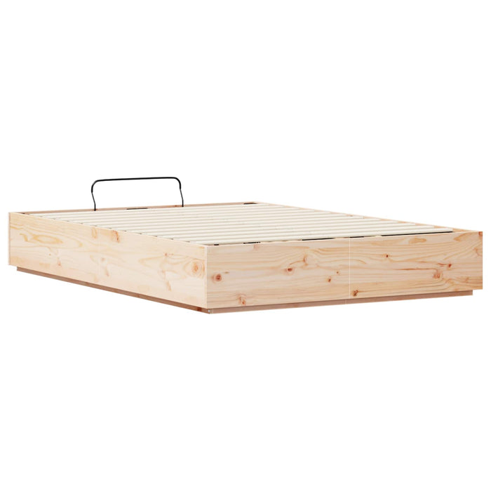 Cadru de pat otoman natural 150 x 200 cm Lemn masiv de pin - WALTI WALTI