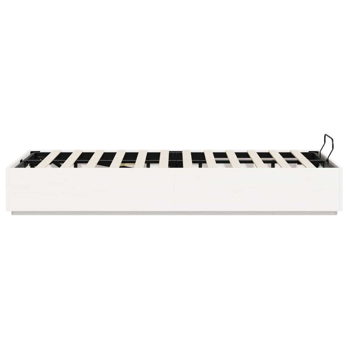 Cadru de pat otoman Alb 150 x 200 cm Lemn masiv de pin - WALTI WALTI