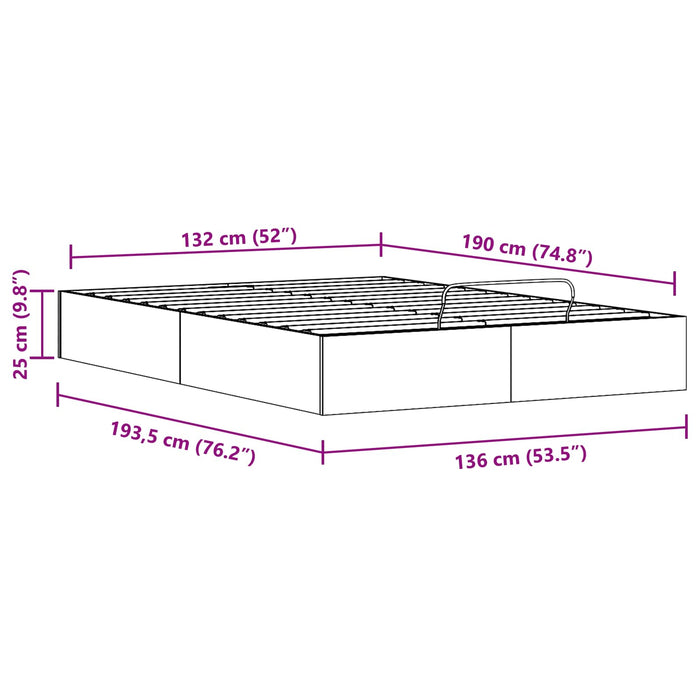 Cadru de pat ottoman cu depozitare natural 135 x 190 cm - WALTI WALTI