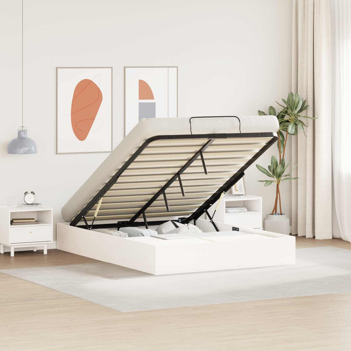 Cadru de pat ottoman cu depozitare Alb 135 x 190 cm - WALTI WALTI