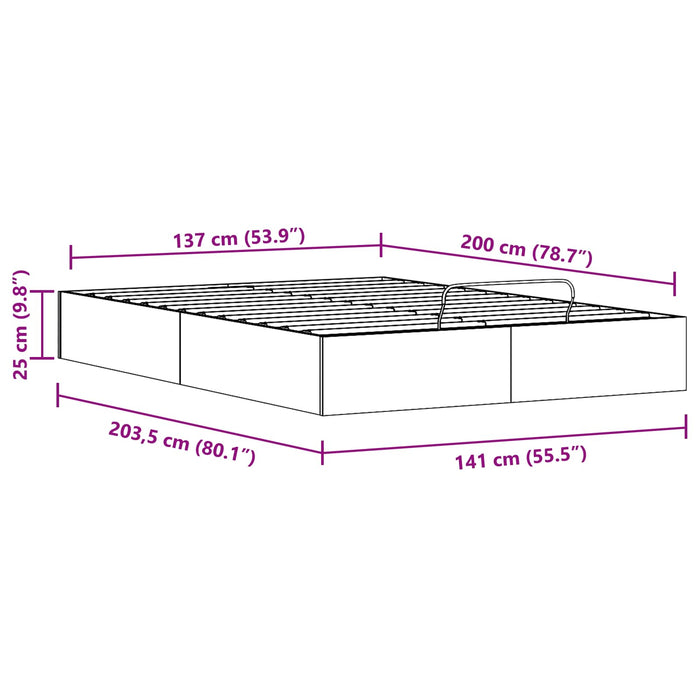Cadru de pat ottoman cu depozitare natural 140 x 200 cm - WALTI WALTI