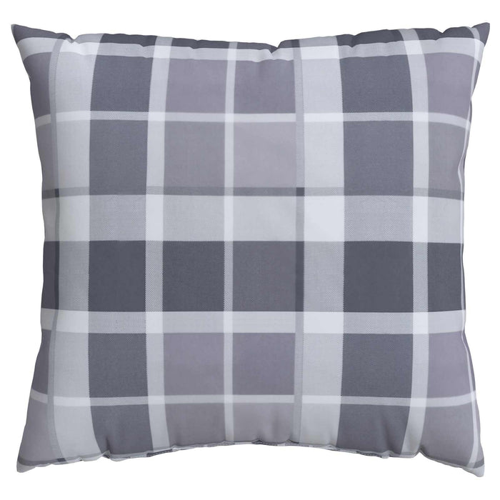 Perne pentru exterior 4 pcs Gri în carouri 50 x 50 cm Țesătură WALTI