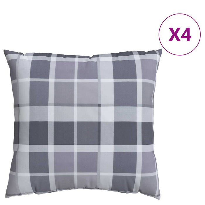 Perne pentru exterior 4 pcs Gri în carouri 50 x 50 cm Țesătură WALTI