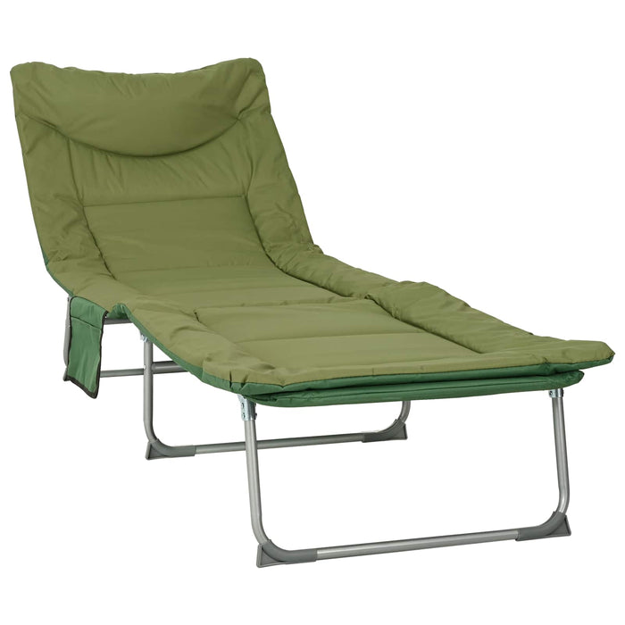 Șezlong pliabil cu perne 2 pcs Verde închis WALTI