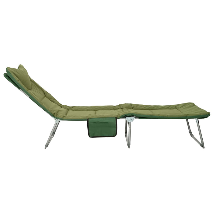 Șezlong pliabil cu perne 2 pcs Verde închis WALTI
