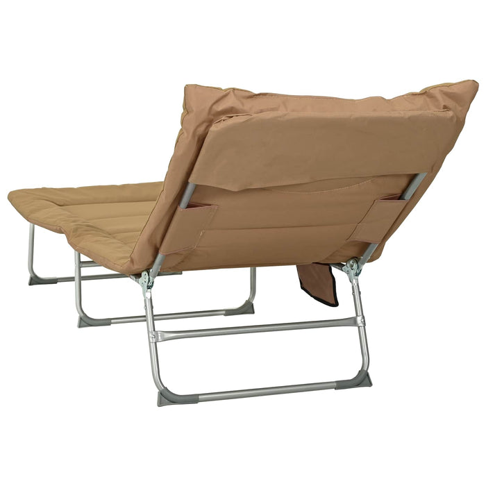 Șezlong pliabil cu perne 2 pcs Bej WALTI