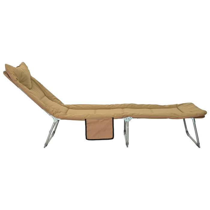 Șezlong pliabil cu perne 2 pcs Bej WALTI