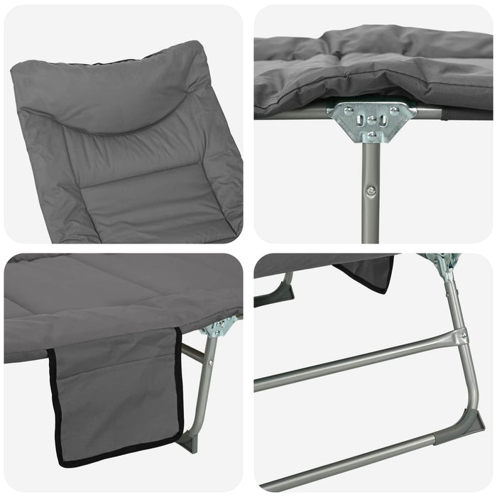 Șezlong pliabil cu perne 2 pcs Antracit WALTI