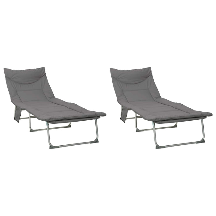 Șezlong pliabil cu perne 2 pcs Antracit WALTI