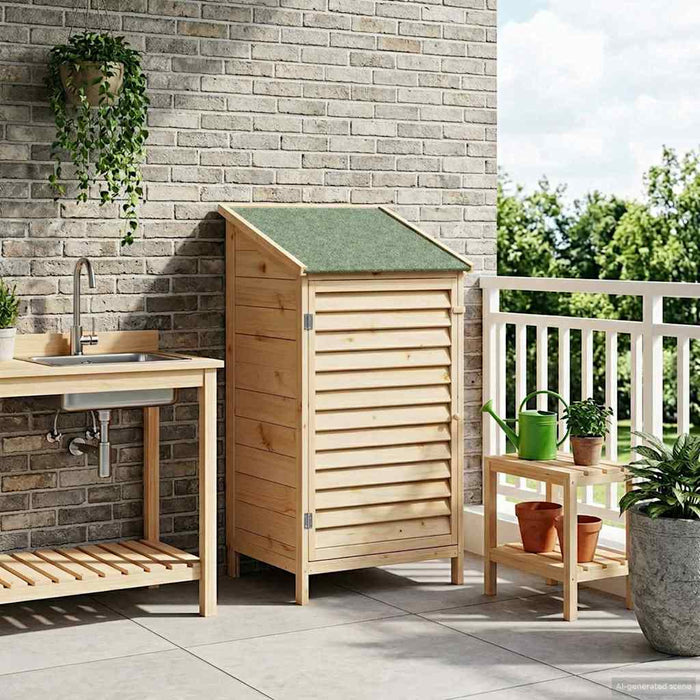 Sălaș de grădină natural 59 x 56 x 113,5 cm Lemn de Brad Solid WALTI