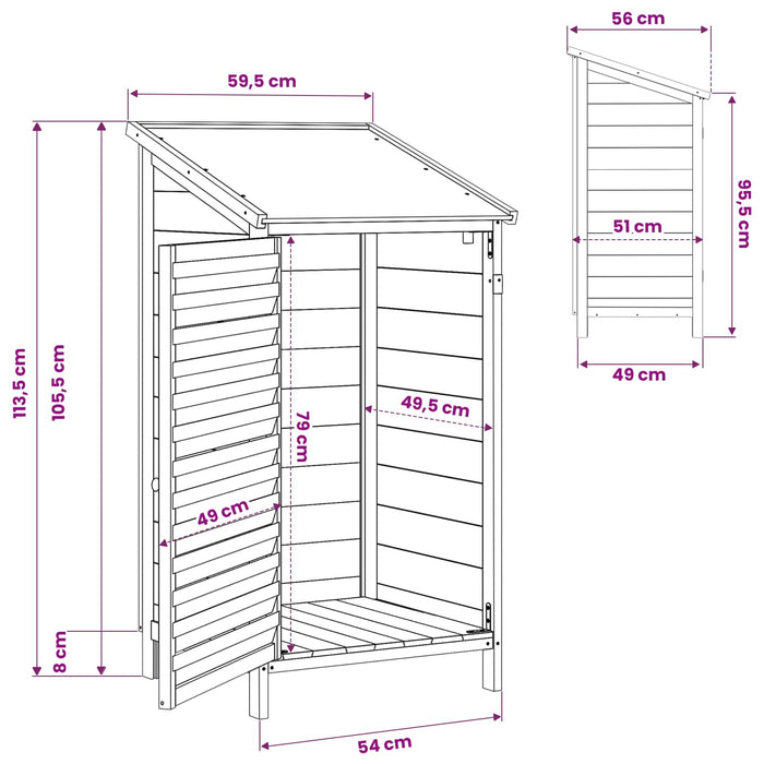 Sălaș de grădină Maro 59 x 56 x 113,5 cm Lemn de Brad Solid WALTI
