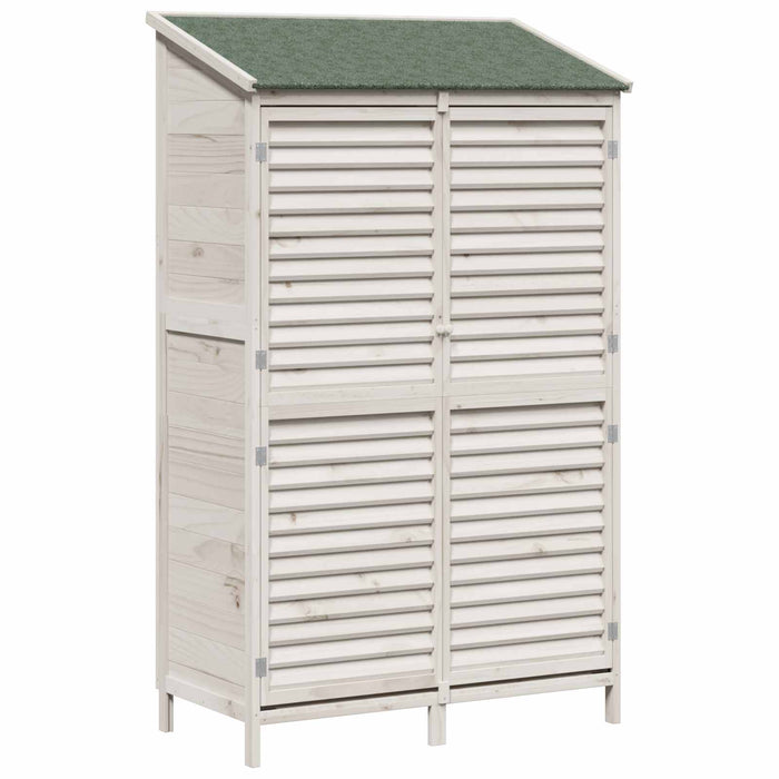 Sălaș de grădină Alb 106 x 56 x 176,5 cm Lemn de Brad Solid WALTI